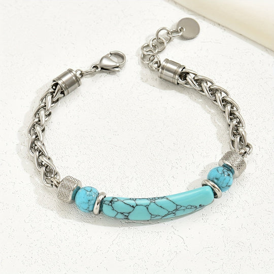 Elegant Silver Turquoise Bracelet