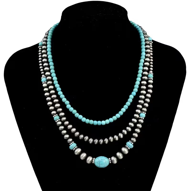 Turquoise Layered Necklace Modern Necklace