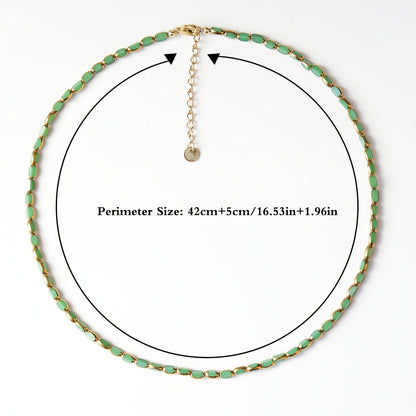 Elegant Turquoise Oval Beaded Necklace