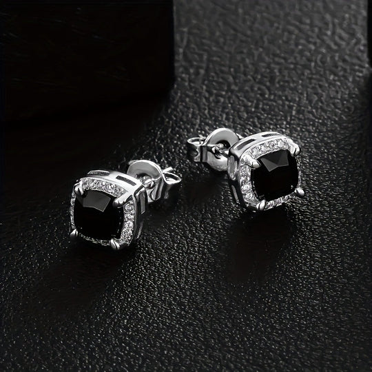 Sophisticated Gold Square Zirconia Earrings