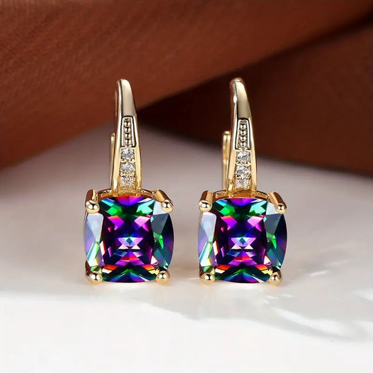 Gracious Gemstone Hoop Earrings