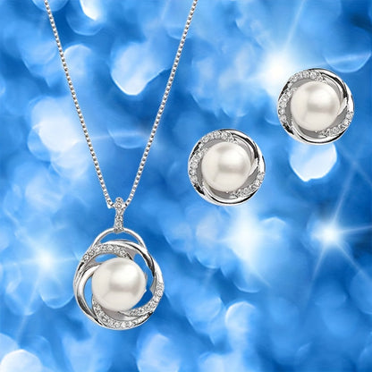 Polished Pearl Swirl Jewelry Set