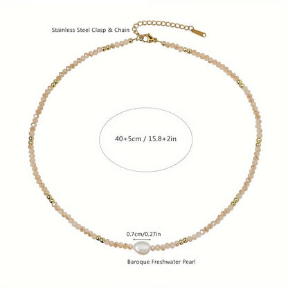 Minimal Beach Pearl Necklace