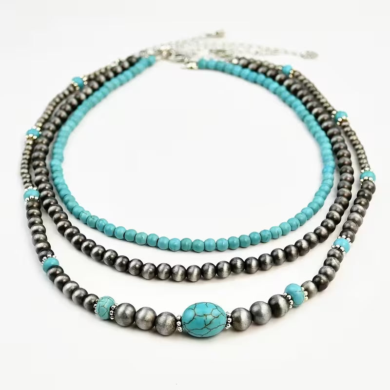 Turquoise Layered Necklace Modern Necklace