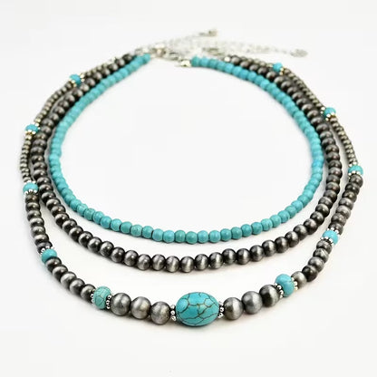 Turquoise Layered Necklace Modern Necklace