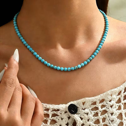 Classic Turquoise Bead Necklace
