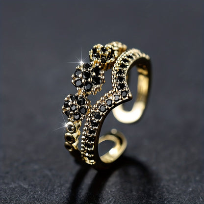 Elegant Double Layer Gold Ring
