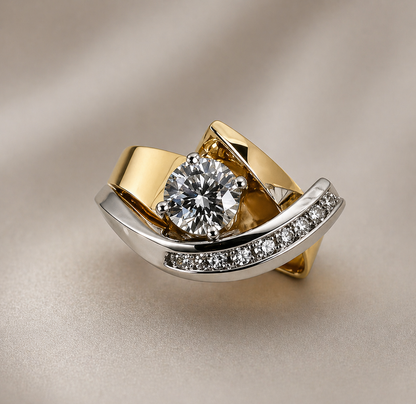 Timeless Vintage-Inspired Gold Zirconia Ring