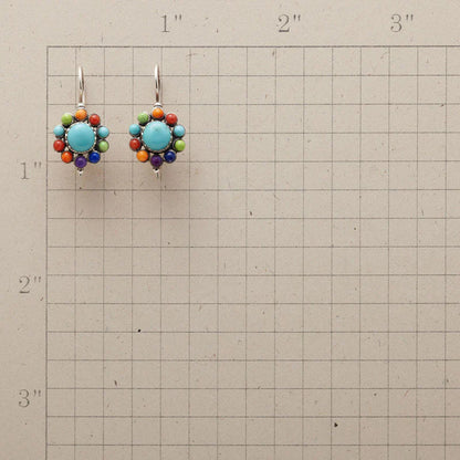 Multi-Coloured Turquoise Hoop Earrings