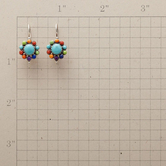 Multi-Coloured Turquoise Hoop Earrings