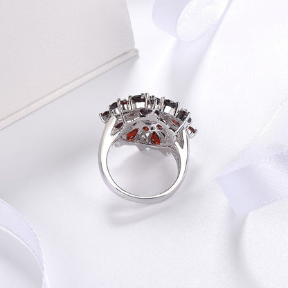 Elegant Layered Scarlet Petal Ring