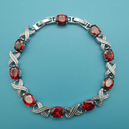 Elegant Ruby Crystal Bracelet