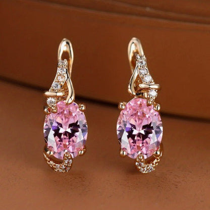 Elegant Twisted Rosé Gold Drop Earrings
