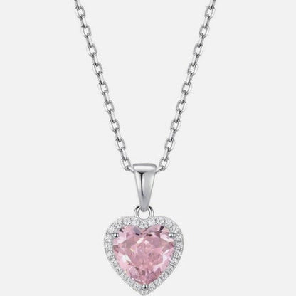 Elegant Rosé Sapphire Heart Necklace