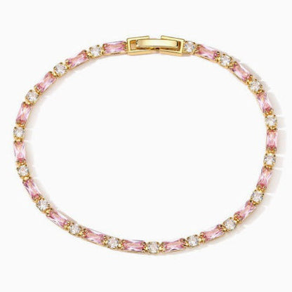 Sophisticated Rosé Sapphire Gold Tennis Bracelet