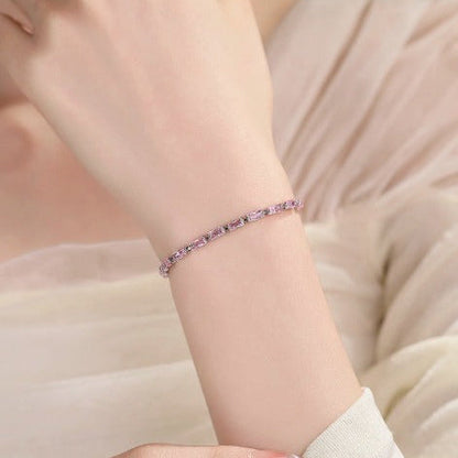 Elegant Rosé Sapphire Gold Tennis Bracelet
