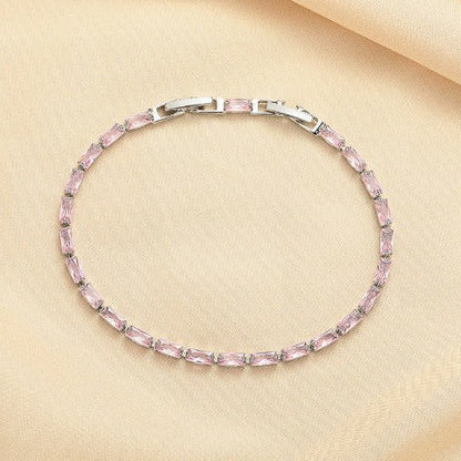 Elegant Rosé Sapphire Gold Tennis Bracelet