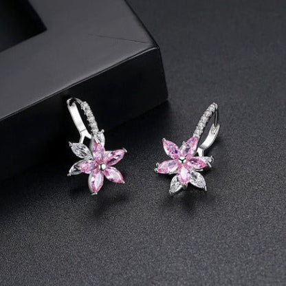 Sophisticated Rosé Sapphire Petal Earrings