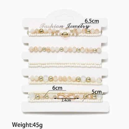 Premium Pearl Stacking Bracelet Set of 10