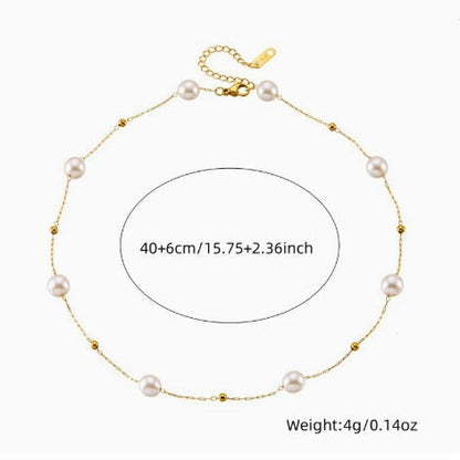 Premium Dainty Pearl Chain Jewelry Set