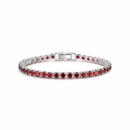 Sophisticated Ruby White Gold Bracelet