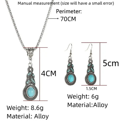 Elegant Turquoise Necklace and Earrings Set