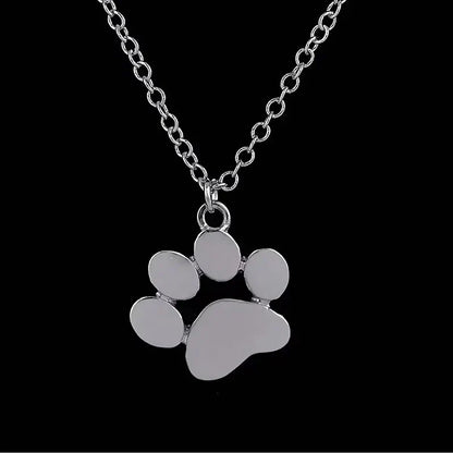 Stainless Steel Paw Print Necklace