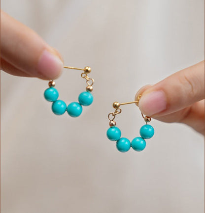 Premium Turquoise Art Hoop Earrings