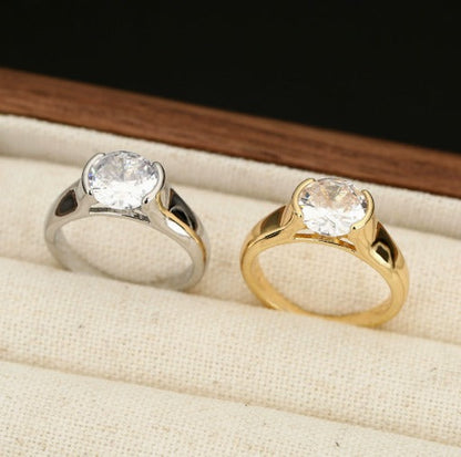 Premium Vintage Gold Zirconia Ring
