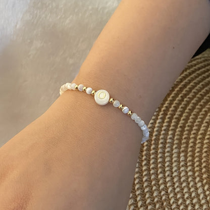 Elegant Initial Pearl Bracelet