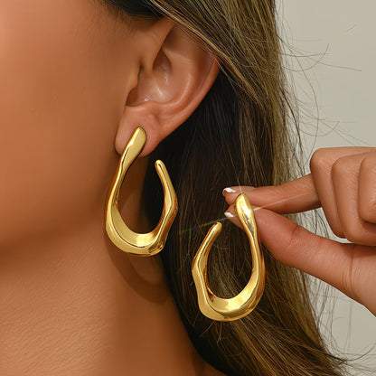 Twisted Modern Gold Earrings