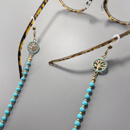 Vintage Turquoise Tree of Life Glasses Chain