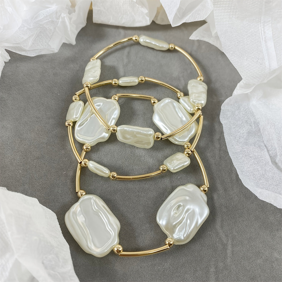 Premium Baroque Pearl Bracelet Set of 3