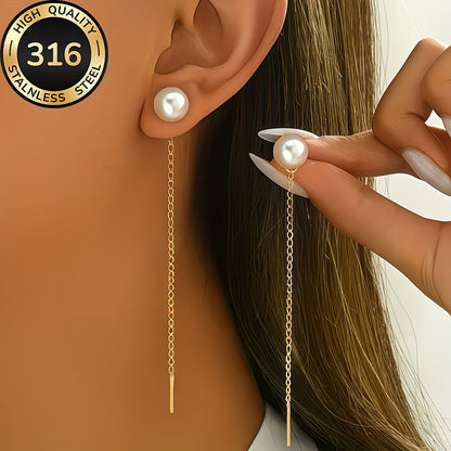 Long Tassel Pearl Earrings