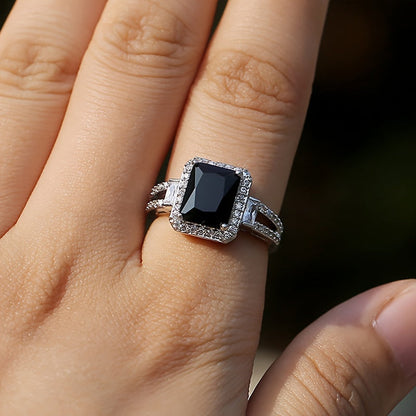 Sophisticated Onyx Zirconia Statement Ring
