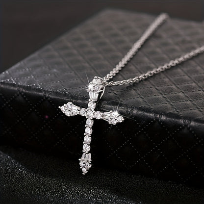 Sophisticated Zirconia Cross Necklace