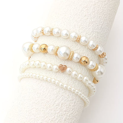 Pearl Stacking Bracelet Set of 8