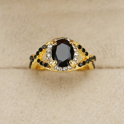 Elegant Onyx Gold Fashion Ring