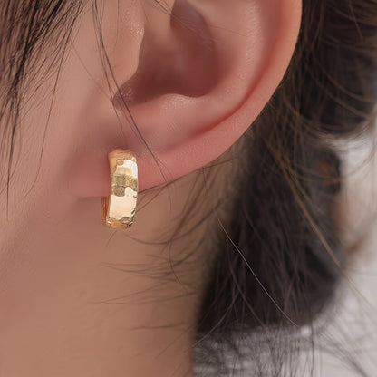 Small Hammered Hoop Earrings