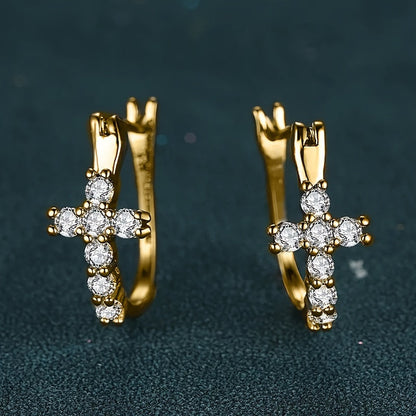Charming Cross Zirconia Earrings