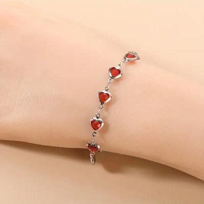 Sophisticated Garnet White Gold Bracelet