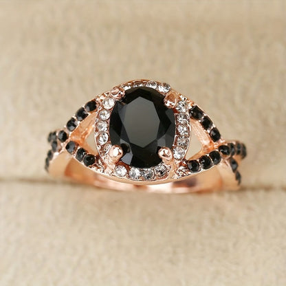 Elegant Onyx Gold Fashion Ring
