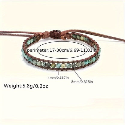 Boho Adjustable Turquoise Stone Wrap Bracelet