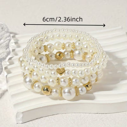Pearl Stacking Bracelet Set of 8