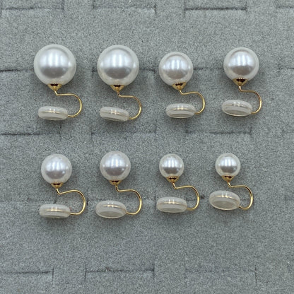 Vintage Round Pearl Clip Earrings