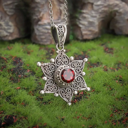 Sophisticated Ruby White Gold Necklace