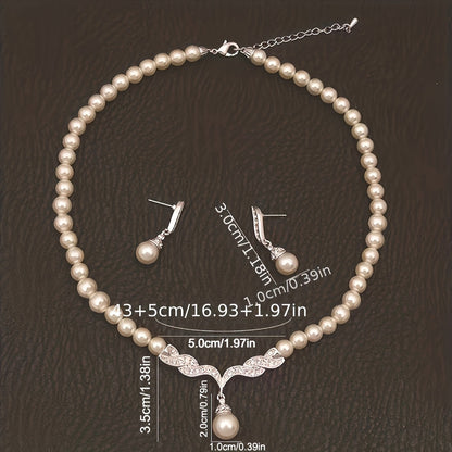 Luxe Pearl Leaf Jewelry Set