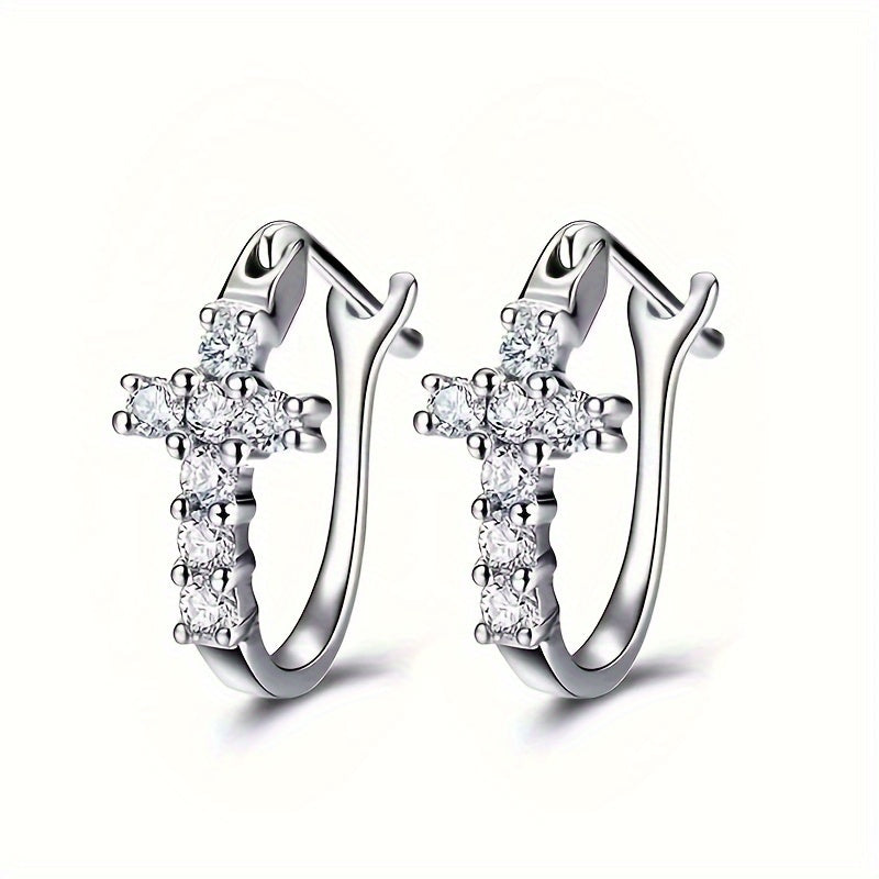 Charming Cross Zirconia Earrings