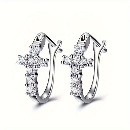 Charming Cross Zirconia Earrings