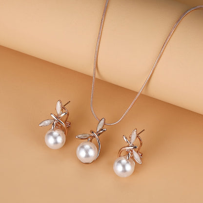Charming Dragonfly Pearl Jewelry Set